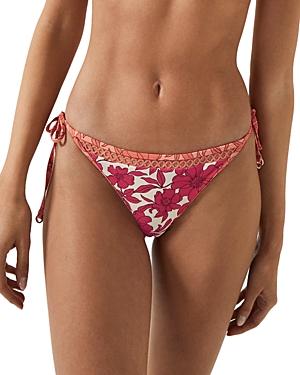 Reiss Sheereen Floral Print Side Tie Bikini Bottom
