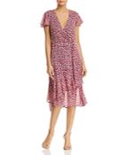 Michael Michael Kors Micro-floral Ruffled Wrap Dress
