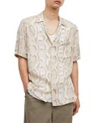 Allsaints Shredded Python Print Relaxed Fit Button Down Camp Shirt