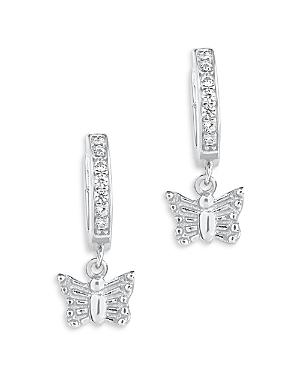 Sterling Forever Butterfly Mirco Hoop Earrings