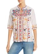 Johnny Was Salome Easy Embroidered Cotton Top