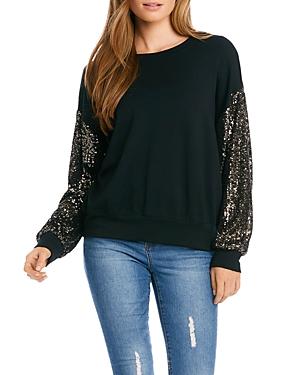 Karen Kane Sequin Sleeve Top