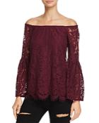 Chaser Off-the-shoulder Peplum Lace Top