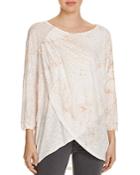 Xcvi Sage Abstract Print Crossover Top