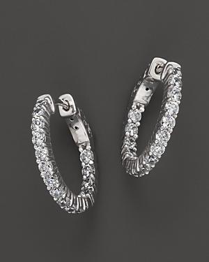Diamond Inside-out Hoop Earrings In 14k White Gold, 1.50 Ct. T.w.