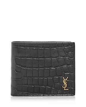 Saint Laurent Croc Embossed Bifold Wallet