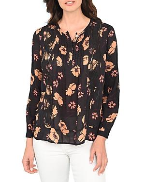 Daniel Rainn Embroidered Floral Print Henley Top