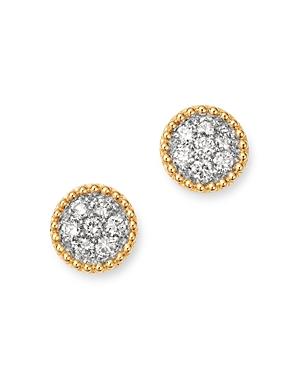 Bloomingdale's Cluster Diamond Milgrain Stud Earrings In 14k Yellow Gold, 0.60 Ct. T.w. - 100% Exclusive