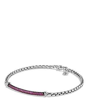 David Yurman Petite Pave Bar Metro Bracelet With Pink Sapphires