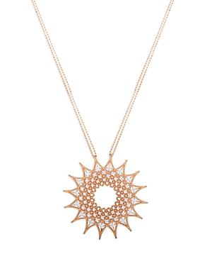 Roberto Coin 18k Rose Gold Roman Barocco Diamond Pendant Necklace, 28