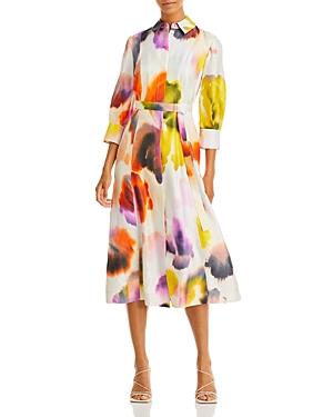 Jason Wu Watercolor Silk Midi Shirt Dress