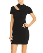 Aqua Cutout Ribbed Short Sleeve Mini Dress - 100% Exclusive
