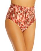 Shani Shemer Orange Bamboo Printed High-waist Bikini Bottom