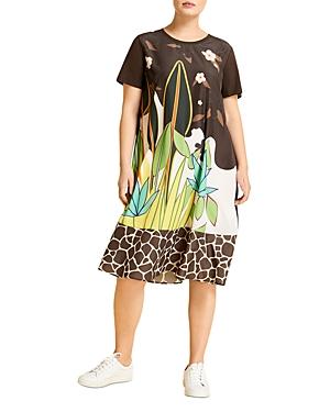 Marina Rinaldi Offella Printed Short Sleeve Jersey Dress