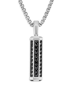 David Yurman Sterling Silver Hex Amulet With Pave Black Diamonds