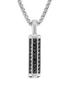 David Yurman Sterling Silver Hex Amulet With Pave Black Diamonds