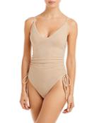 Ramy Brook Jessica Metallic Knit One Piece Swimsuit
