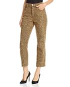 Current/elliott The Stiletto Raw-edge Cropped Straight-leg Jeans In Spotted Leopard