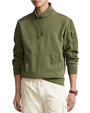 Polo Ralph Lauren Cotton French Terry Garment Dyed Drawstring Mock Neck Sweatshirt