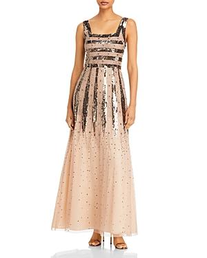 Aidan Mattox Beaded And Sequined Gown