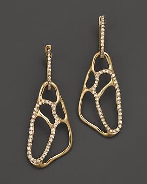 Diamond Drop Earrings In 14k Yellow Gold, .40 Ct. T.w.