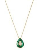 Bloomingdale's Malachite & Diamond Pendant Necklace In 14k Yellow Gold, 16-18 - 100% Exclusive