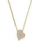 Roberto Coin 18k Yellow Gold Tiny Treasures Princess Diamond Heart Necklace, 18