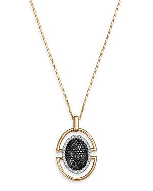 Bloomingdale's Black Diamond & White Diamond Pendant Necklace In 14k Yellow Gold, 18 - 100% Exclusive