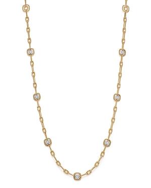 Roberto Coin 18k White & Yellow Gold New Barocco Diamond Square Station Link Necklace, 30