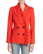 C/meo Collective You Or Me Ruffled Double-breasted Blazer