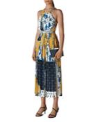 Whistles Pleated Scarf-print Dress