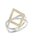 Diamond Geometric Statement Ring In 14k White And Yellow Gold, .40 Ct. T.w.
