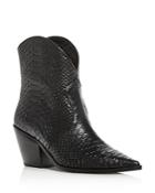 Anine Bing Women's Croc-embossed High-heel Cowboy Boots
