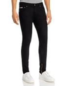 Versace Jeans Couture Spray-on Zip Skinny Fit Jeans In Black