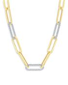 Bloomingdale's Diamond Paperclip Necklace In 14k White & Yellow Gold, 4.6 Ct. T.w. - 100% Exclusive