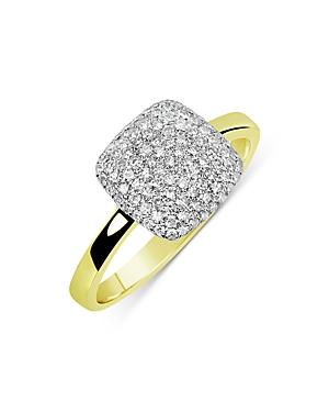 Meira T 14k White & Yellow Gold Diamond Square Pave Cluster Ring