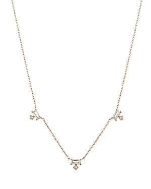 Apres Jewerly 14k Yellow Gold Petite Paris White Topaz & Freshwater Pearl Station Necklace, 18