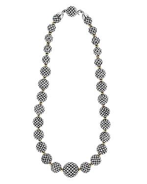 Lagos Sterling Silver Caviar Necklace With 18k Gold, 17