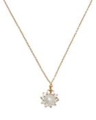 Kate Spade New York Sunny Pave & Imitation Pearl Halo Pendant Necklace In Gold Tone, Xx-xx