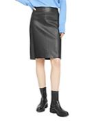 Theory Leather & Rib Knit Combo Pencil Skirt