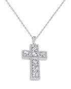 Bloomingdale's Scattered Diamond Cross Pendant Necklace In 14k White Gold, 1.0 Ct. T.w. - 100% Exclusive
