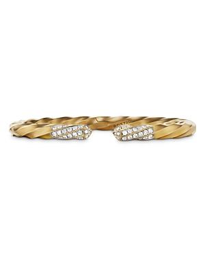 David Yurman Cable Edge Bracelet In Recycled 18k Yellow Gold With Pave Diamonds