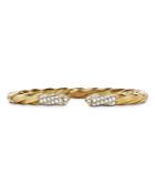 David Yurman Cable Edge Bracelet In Recycled 18k Yellow Gold With Pave Diamonds