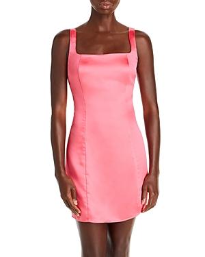 Aqua Satin Square Neck Mini Dress - 100% Exclusive