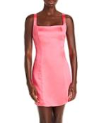 Aqua Satin Square Neck Mini Dress - 100% Exclusive