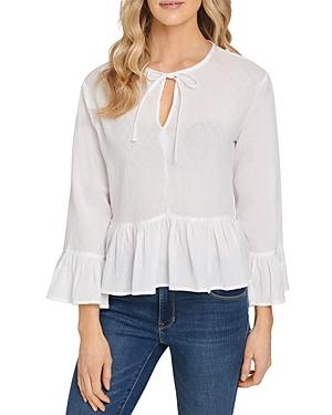 Dkny Tie Neck Ruffled Top