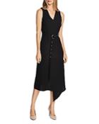 Vince Camuto Belted Crepe Midi Dress
