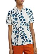 Scotch & Soda Floral Print Regular Fit Polo Shirt