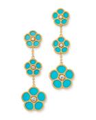 Roberto Coin 18k Yellow Gold Daisy Diamond & Turquoise Drop Earrings - 100% Exclusive