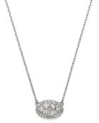 Bloomingdale's Diamond Cluster Oval Pendant Necklace In 14k White Gold, 0.75 Ct. T.w. - 100% Exclusive